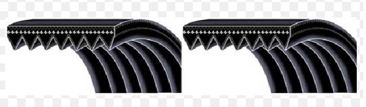 2 205J4 Ribbed PolyV Black Belts 20.5" Long