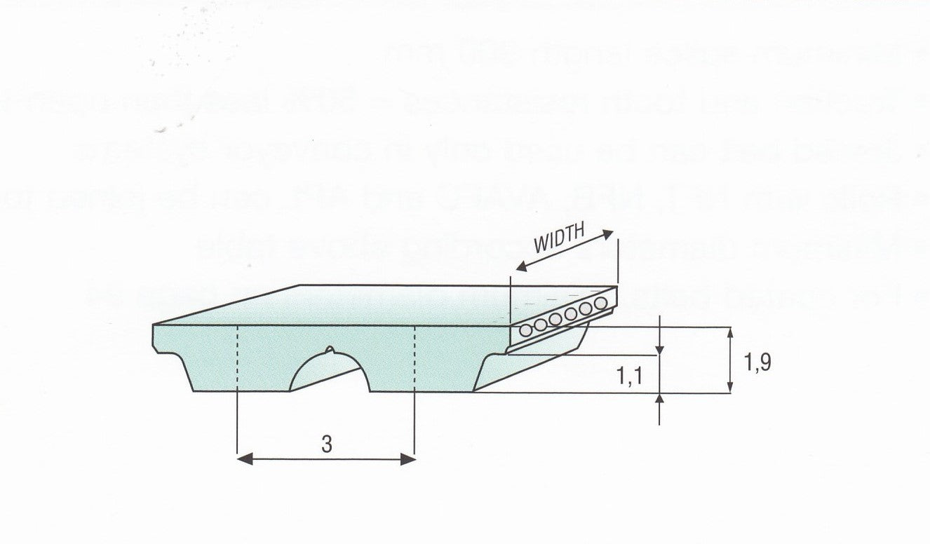 AT3 Belt Metric Trapezoidal