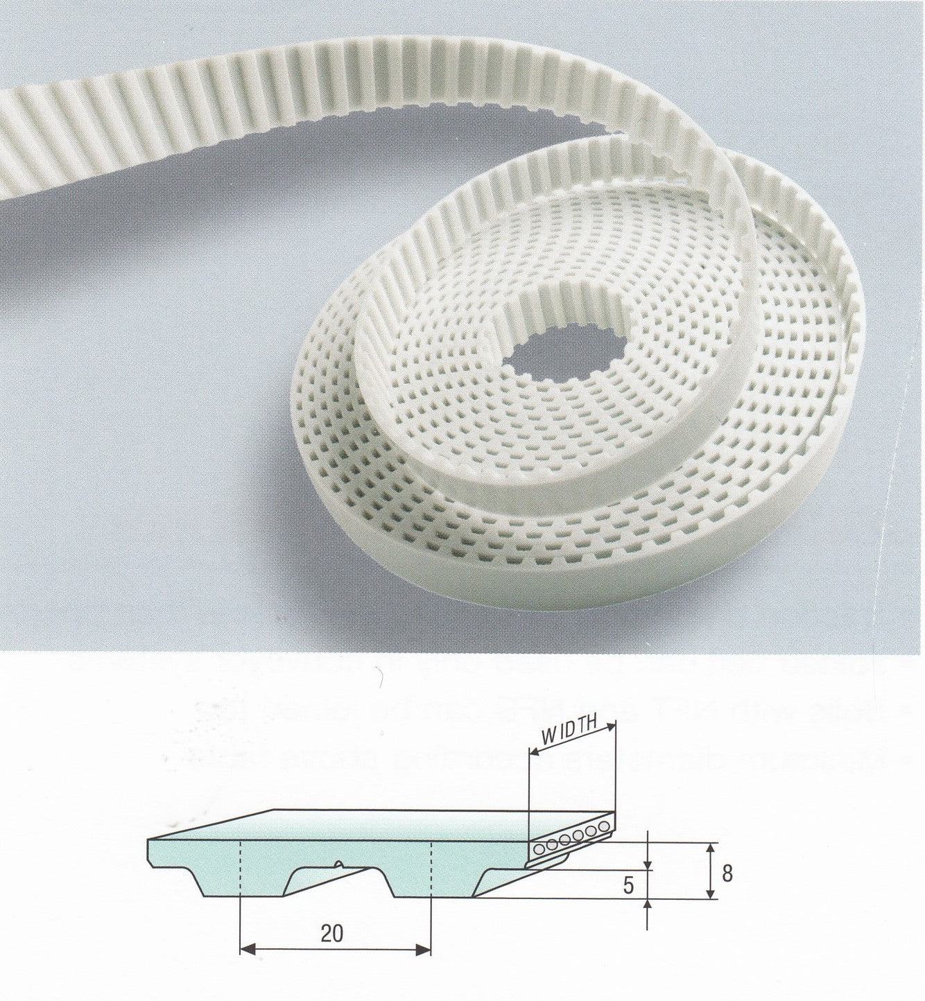 32T20 Open End Belt Roll Polyurethane with Steel Cords