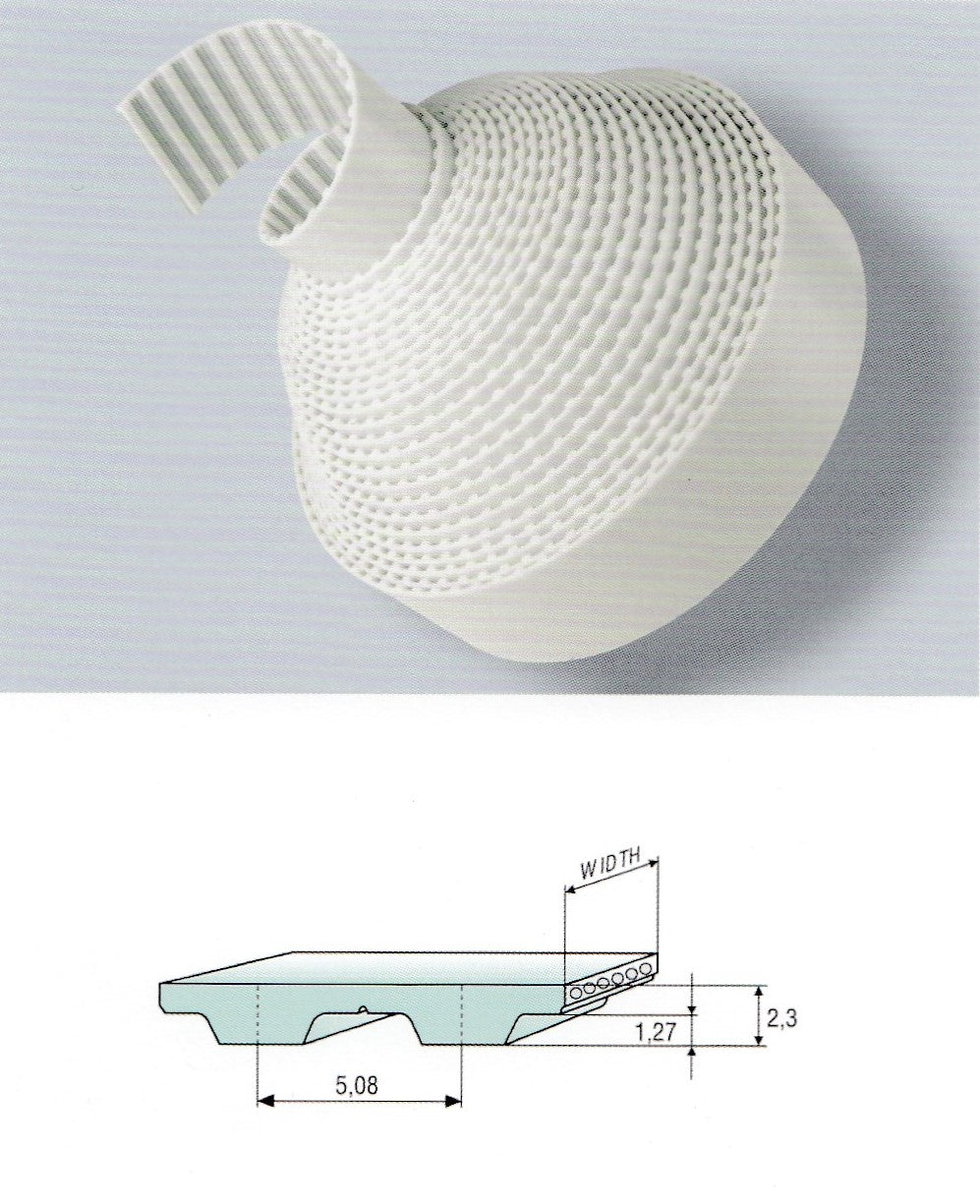 XL200 Polyurethane Steel Timing Belt Roll Open End 2 inch Wide