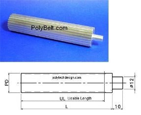 L Pitch 16 Tooth Aluminum Bar, 8" Usable Length