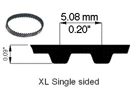 260XL075 Black Rubber Belt, 130 Tooth