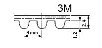 840-3M-10 Rubber Timing Belt, 280 tooth