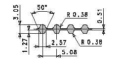 250DXL025 Double Sided Black Rubber Timing Belt TP250XL025