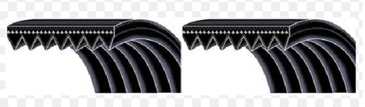 2  205J4 Ribbed PolyV Black Belts 20.5" Long