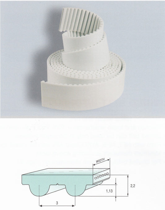 15-3M Open End Belt Roll White Polyurethane with Steel Cords