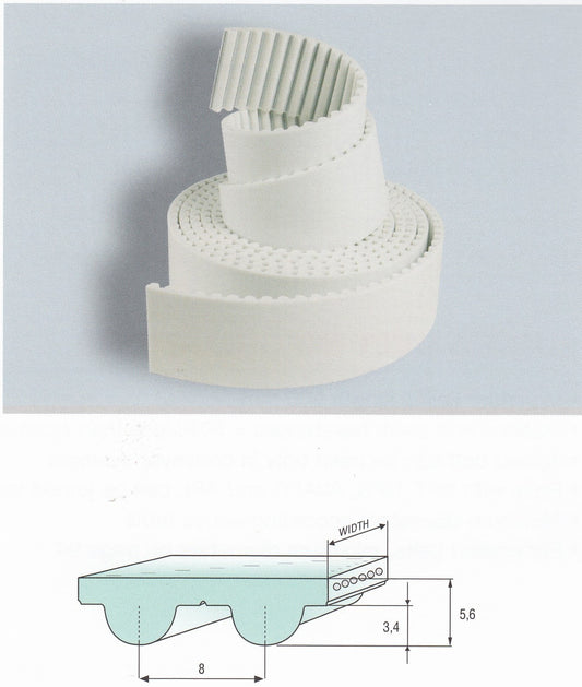 15-8M Open End Belt Roll Polyurethane with Steel Cords 8mm Pitch