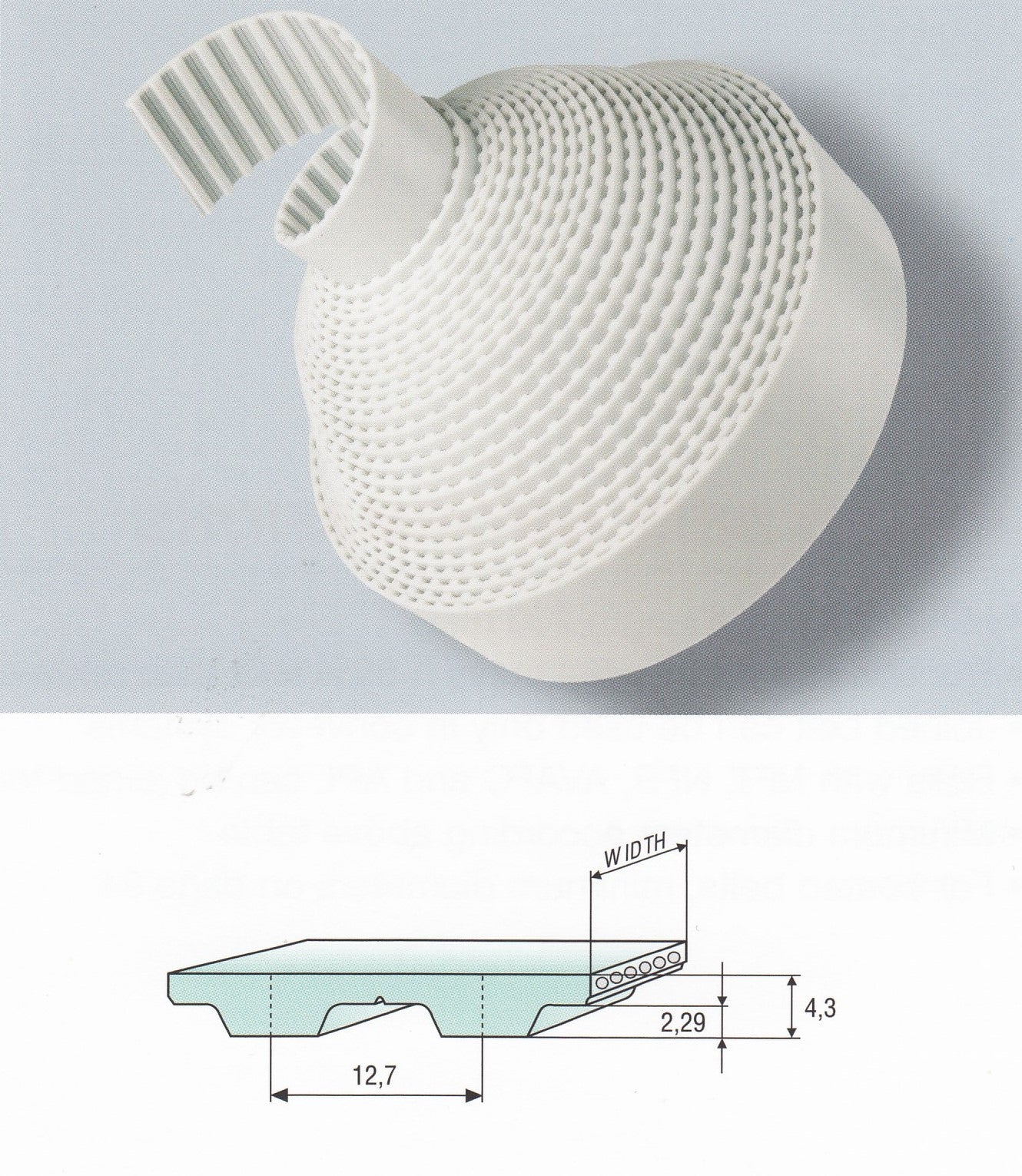 Rouleau de courroie de distribution en polyuréthane KEVLAR H100, extrémité ouverte, 1 pouce de large