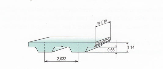 MXL050 Polyurethane Steel Belt Roll Open End 0.5 in. Wide