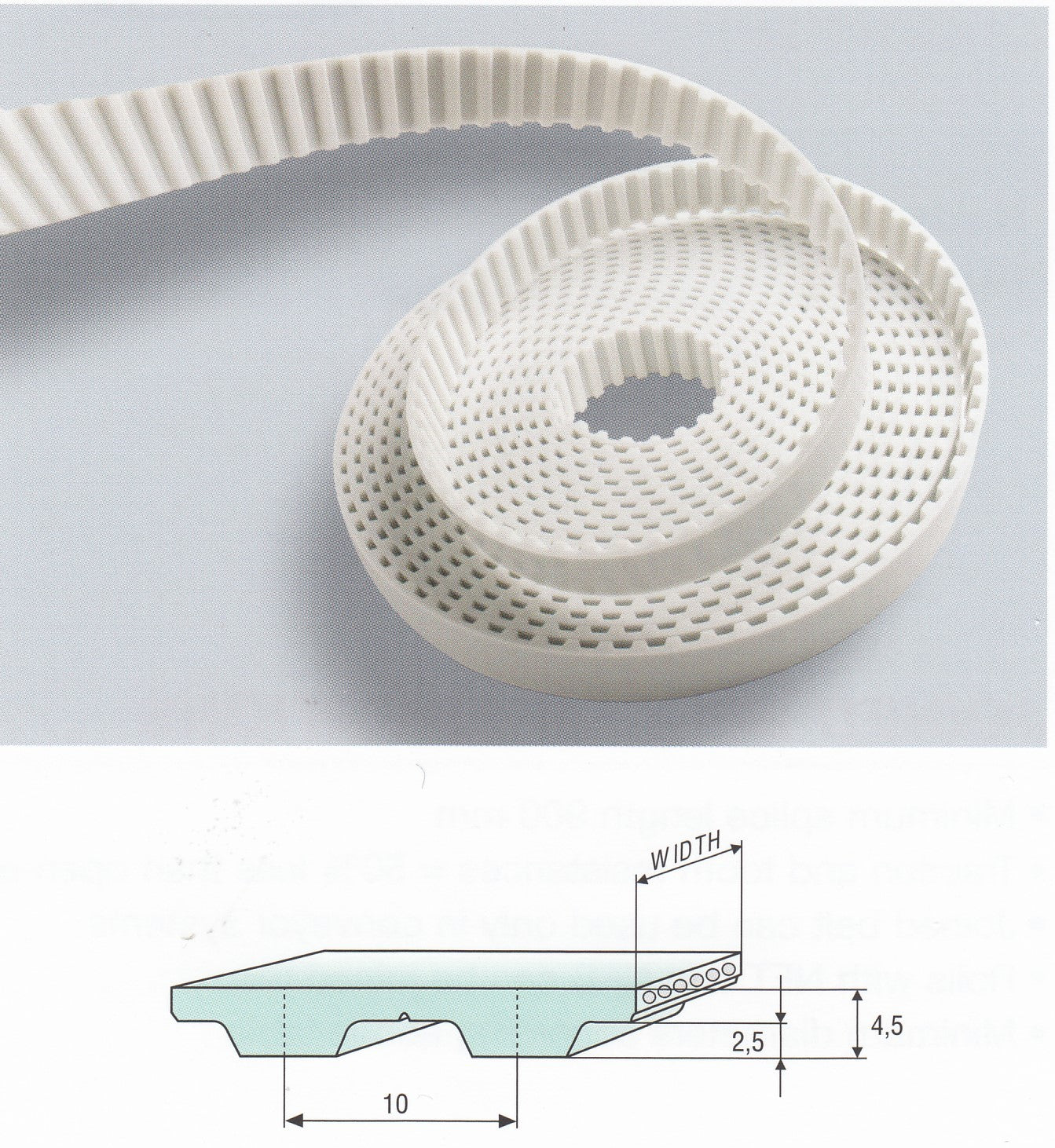 16T10 Polyurethane Steel Cords Open End Timing Belt Roll