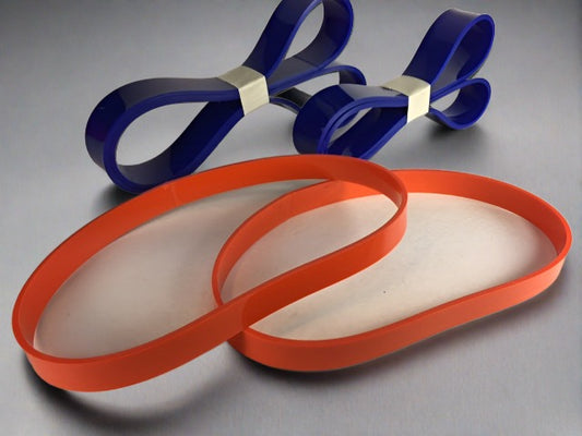 Delta 28-540 4 pieces COMPLETE SET  2 Orange Urethane Band saw Replacement Belt TIRES + 2 Blue Drive Belts (Wood & Metal Speed)