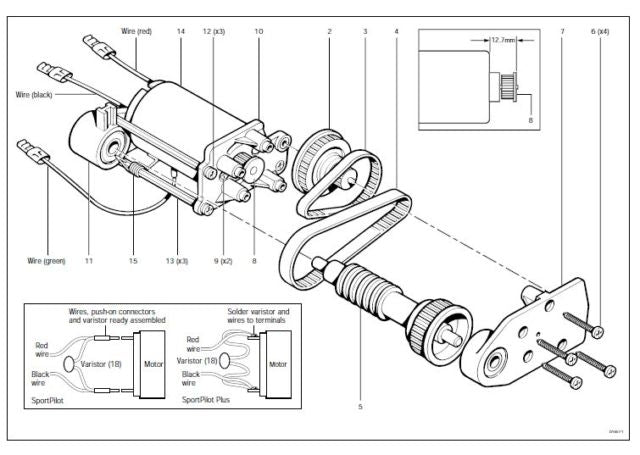 Autopilot Plus Raymarine Raytheon Replacement Belt Kit Z191