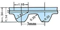 180-S3M-10 Timing Belt
