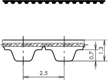 6T2.5/285 Timing Belt